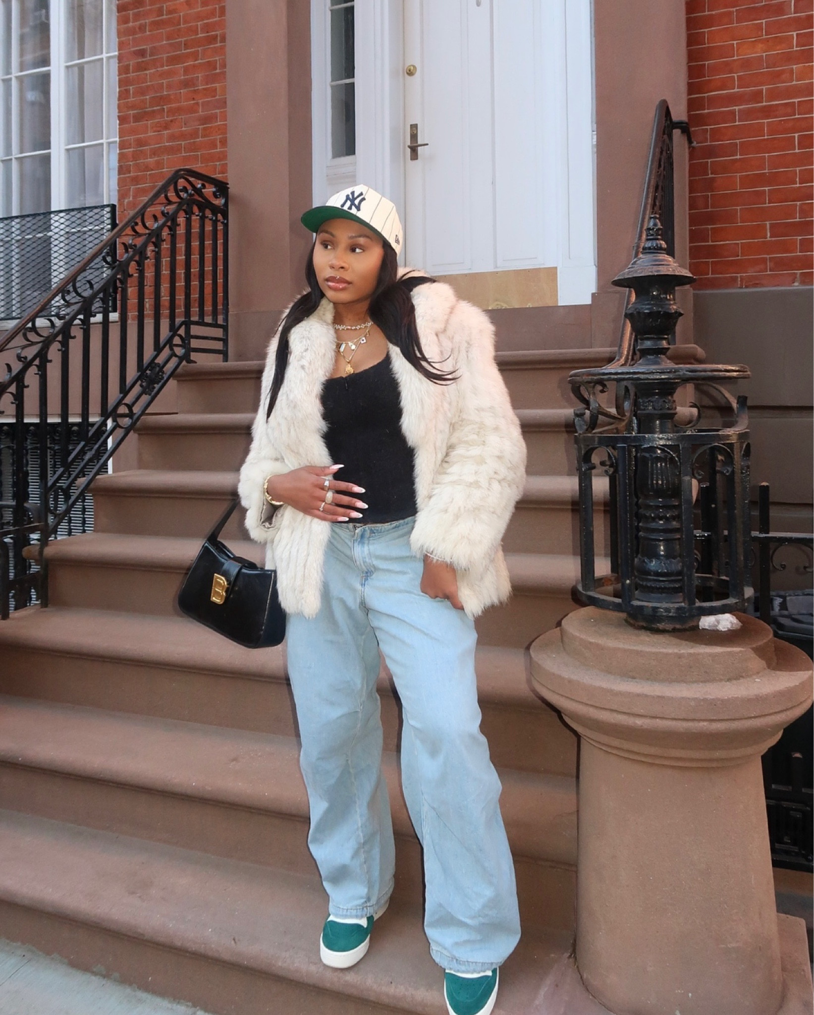 shopping in Soho ☁️ NYC Outfit Inspo Fur Coat 