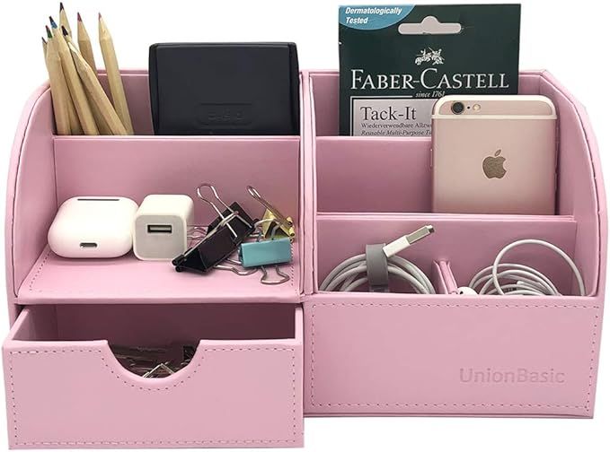UnionBasic Multifunctional PU Leather Office Desk Organizer Business Card/Pen/Pencil/Mobile Phone... | Amazon (US)