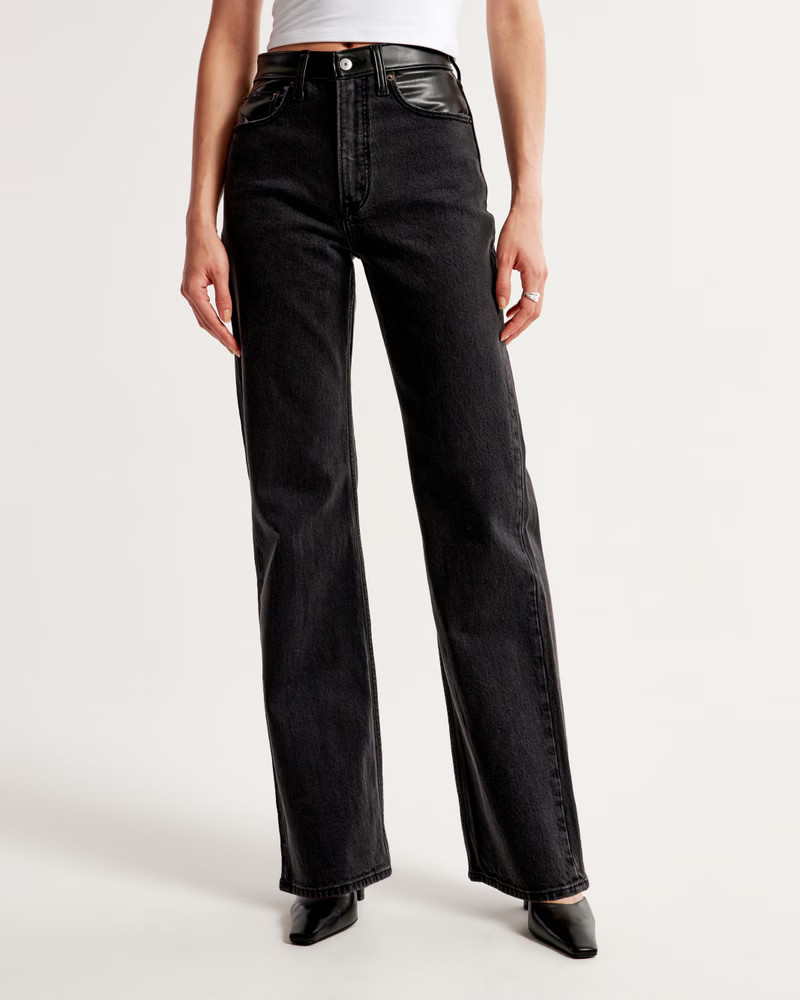 Women's Mixed Fabric High Rise 90s Relaxed Jean | Women's New Arrivals | Abercrombie.com | Abercrombie & Fitch (US)
