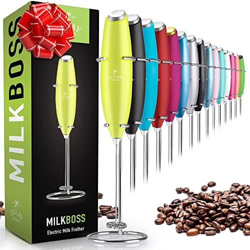 Amazon.com: Zulay Original Milk Frother Handheld Foam Maker for Lattes - Whisk Drink Mixer for Co... | Amazon (US)