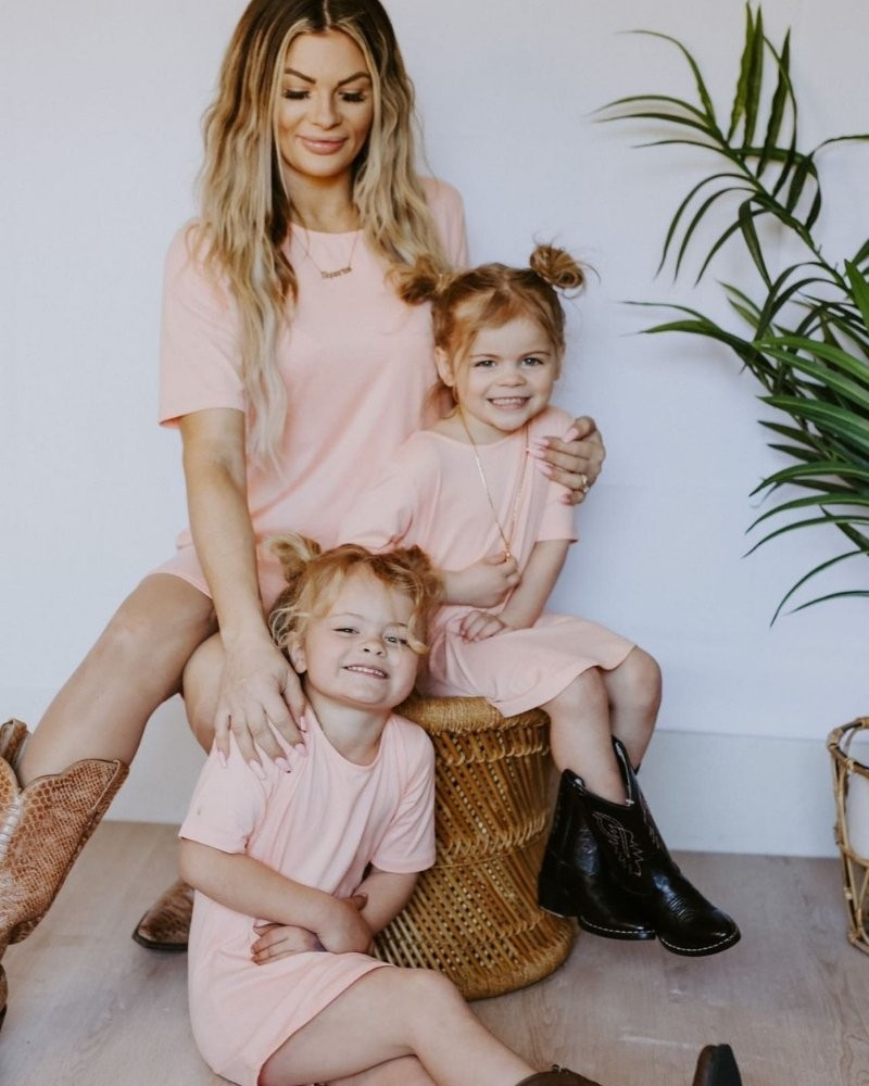 Tatum Tee Shirt Dress - Peach | Bailey's Blossoms