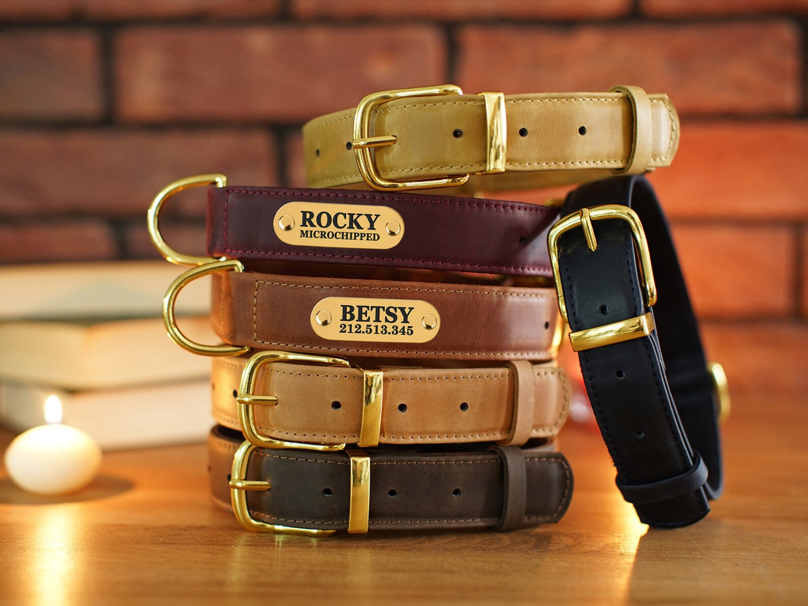 Leather Dog Collar with Name Plate Personalized Dog Collar | Etsy | Etsy (US)