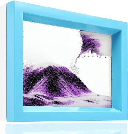 WHIMSYYY Moving Sand Art Liquid Motion Bubbler Flowing Sand Art Picture Desktop Sensory Calming F... | Amazon (US)