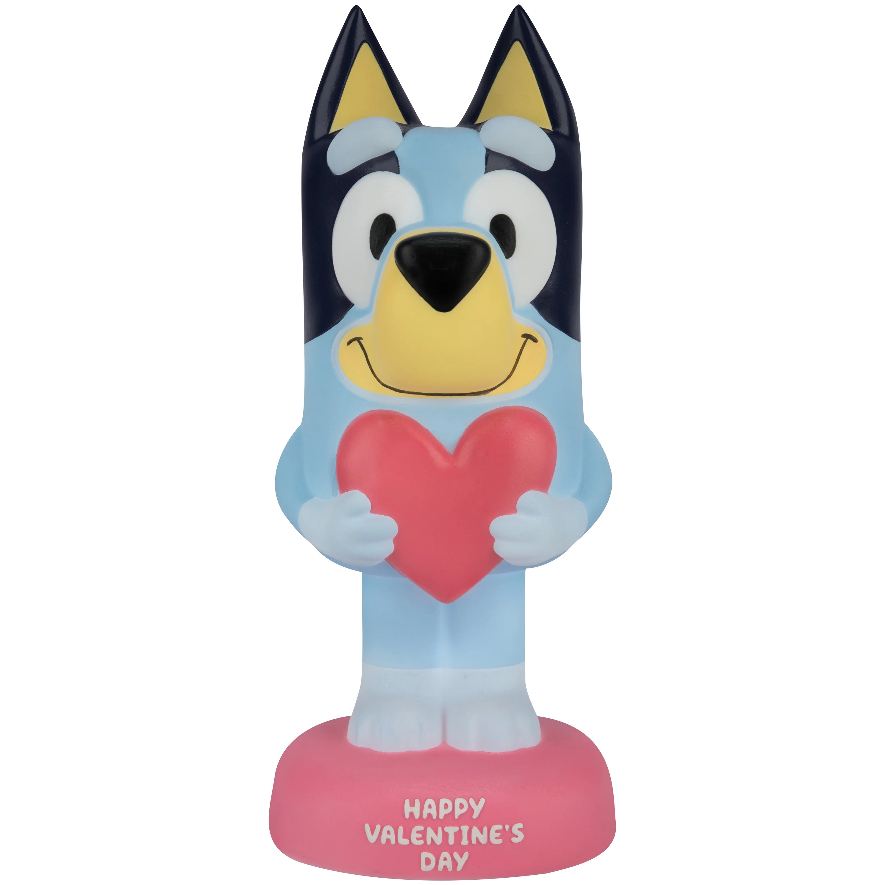 Valentines Day Lighted 14'' Blow Mold Decor Bluey Standing with Valentines Day Heart | Walmart (US)
