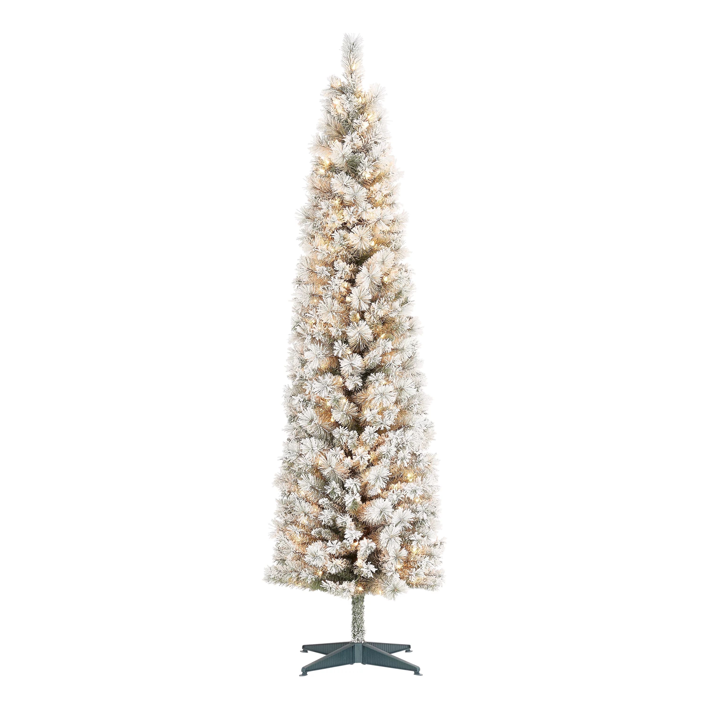 Holiday Time Pre-Lit Snow-Flocked Colorado Artificial Christmas Tree, 7', White Lights - Walmart.... | Walmart (US)