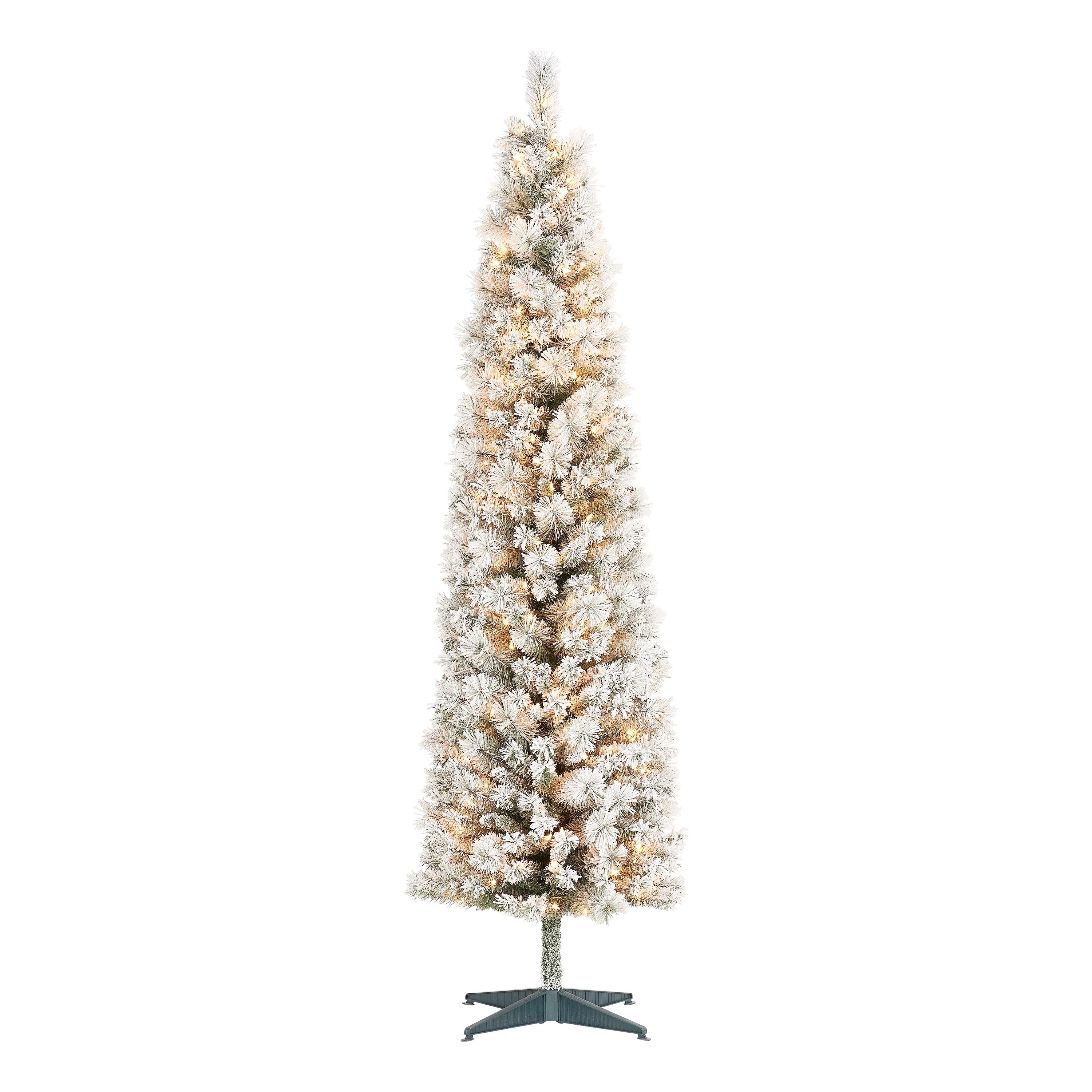 Holiday Time Pre-Lit Snow-Flocked Colorado Artificial Christmas Tree, 7', White Lights | Walmart (US)