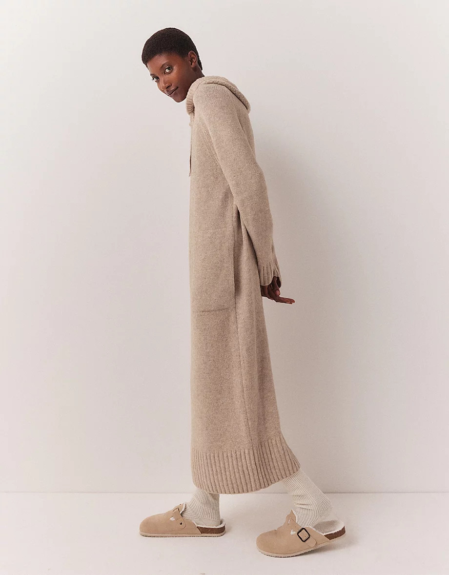 Cozy Stitch Detail Hooded Lounge Dress | The White Company (US & CA)