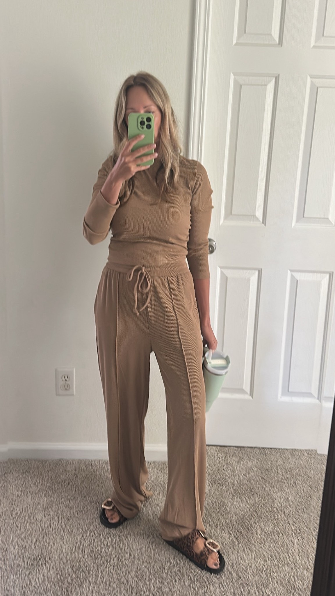 My new favorite Amazon set. Are they pajamas? Drop off outfit or a work from outfit: all of the above! I’m in size small, pants are a little long but I’m 5’2 fit true to size stretchy and comfortable material 

#LTKOver40