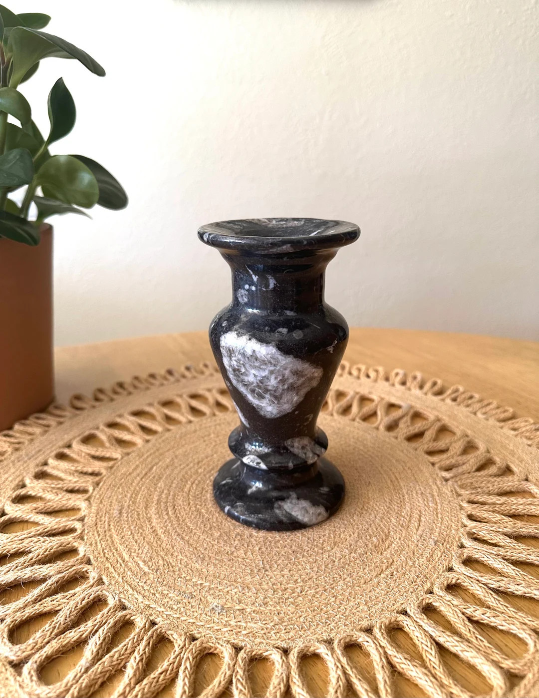 Marble Vase Black Vase Stone Vessel Boho Home Decor Coffee Table Decor - Etsy | Etsy (US)