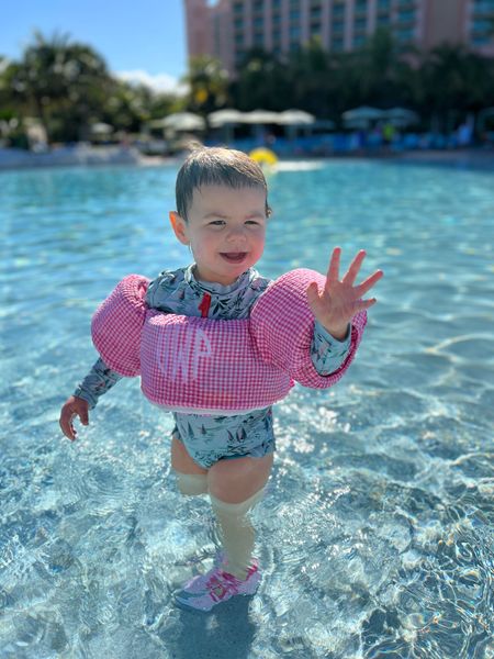 Toddler girl swimsuit rash card and puddle jumper  

#LTKswim #LTKtravel #LTKkids