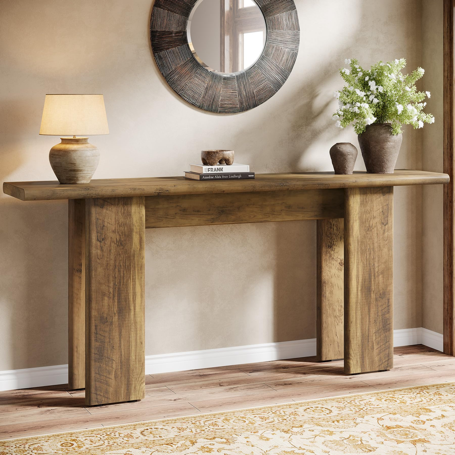 Tribesigns 70.87" Extra Long Console Table for Entryway, Mid-Century Modern Sofa Table Behind Cou... | Amazon (US)