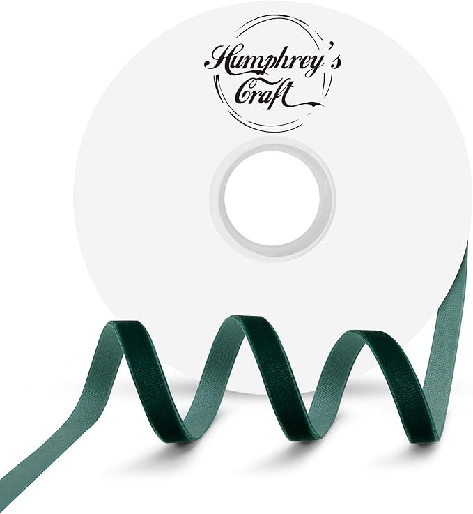 Humphrey's Craft 3/8 Inch Wide Green Crushed Velvet Ribbons Spool - 15 Yards Variety of Color Per... | Amazon (US)