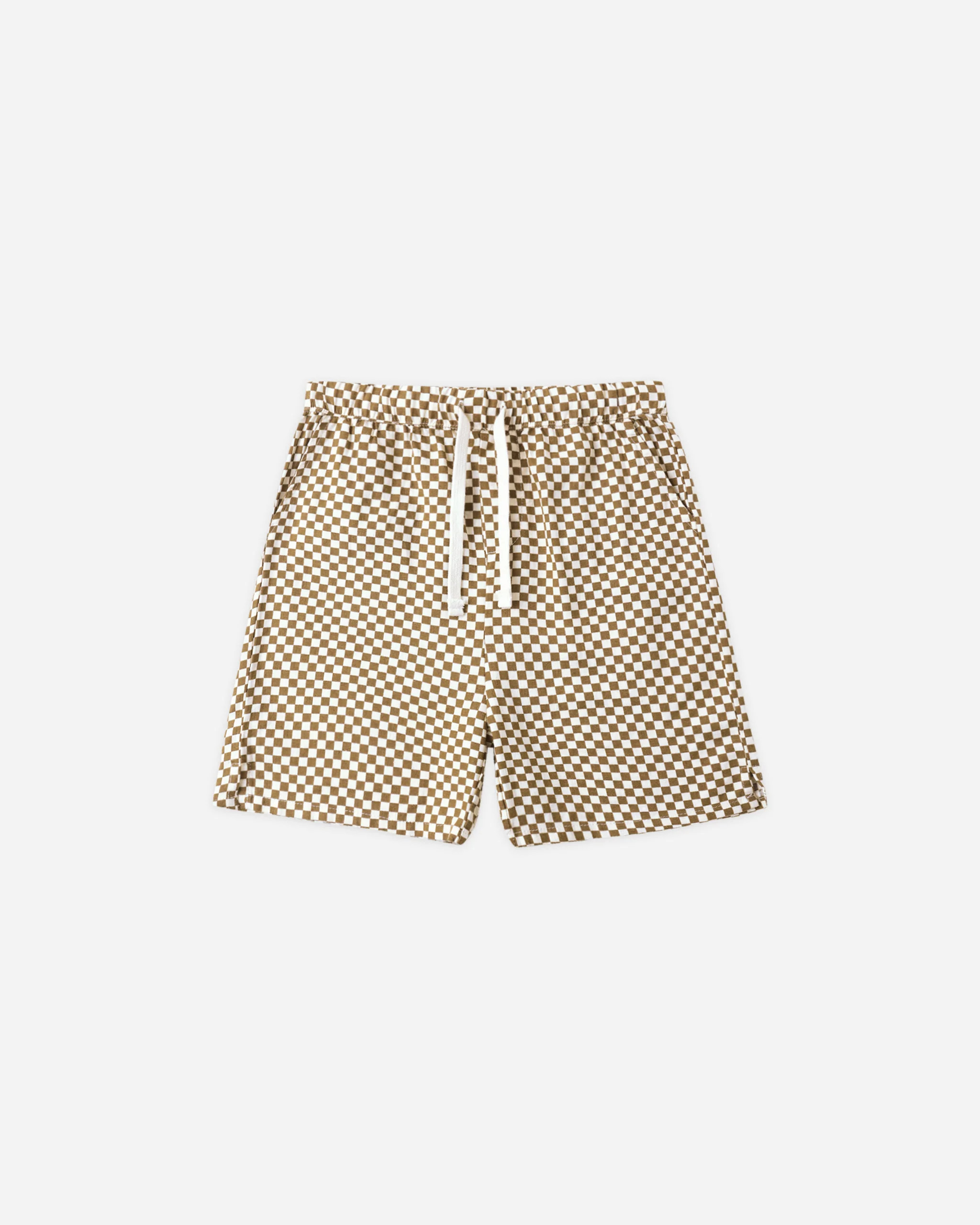 Perry Short Ocre Check | Rylee + Cru