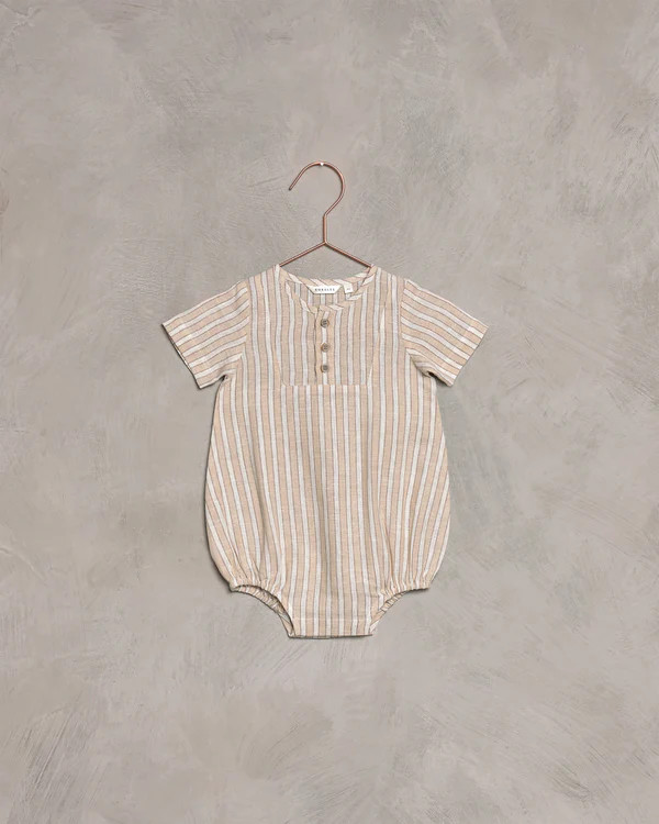 beau romper | ecru / cafe stripe | Noralee