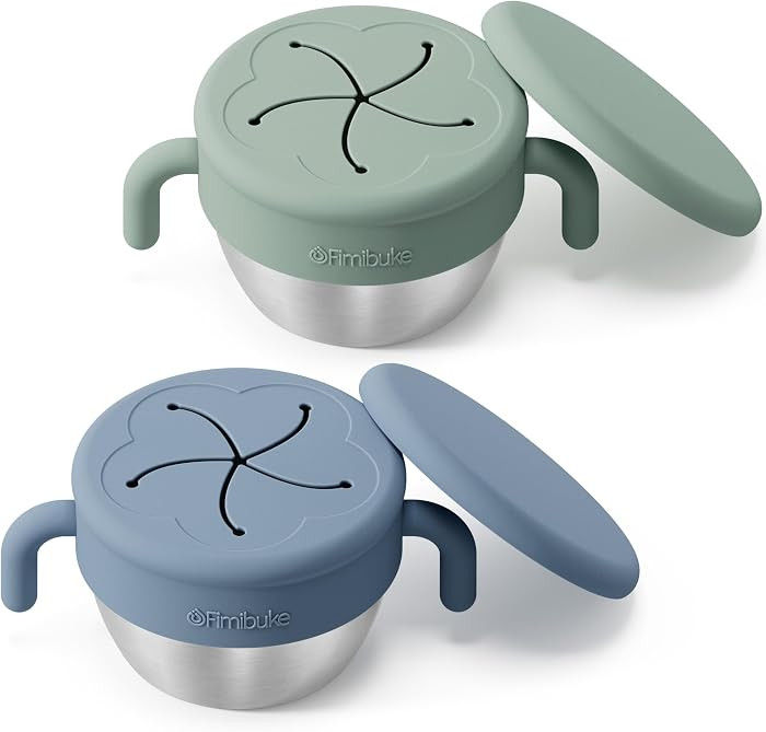 Fimibuke Snack Containers for Toddler Kids, 12 OZ Stainless Steel Snack Cup | Amazon (US)