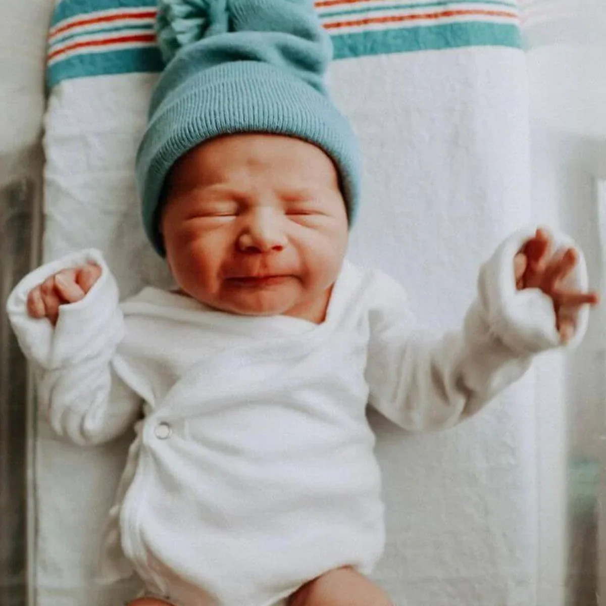 Baby's First Hat, Sky Blue Pom | SpearmintLOVE
