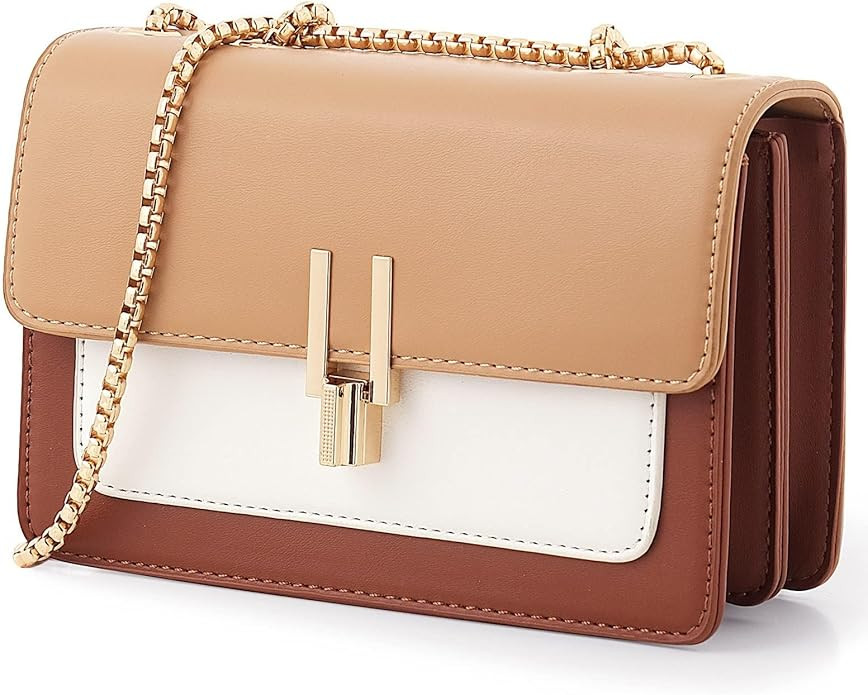 Color-Block Crossbody Bags for Women Leather Cross Body Purses Cute Designer Handbags Shoulder Ba... | Amazon (US)