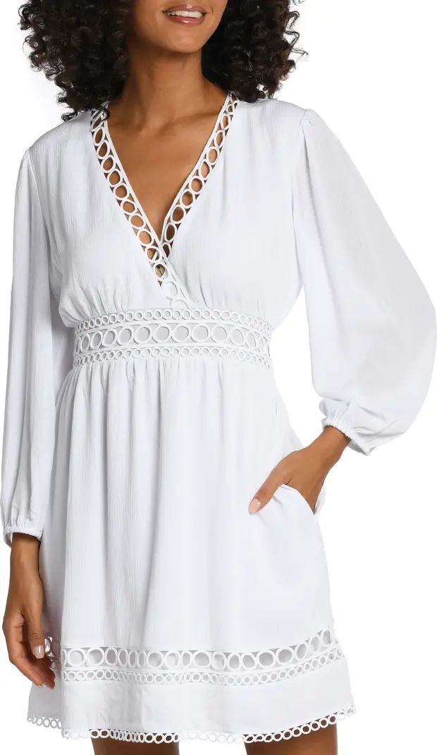 Illusion Long Sleeve Cover-Up Dress | Nordstrom