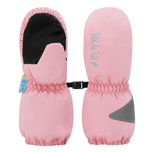JAN & JUL Girls' Waterproof Lightweight Rain Mittens with Fleece Lining for Toddlers (Dusty Pink, Size S) | Amazon (US)