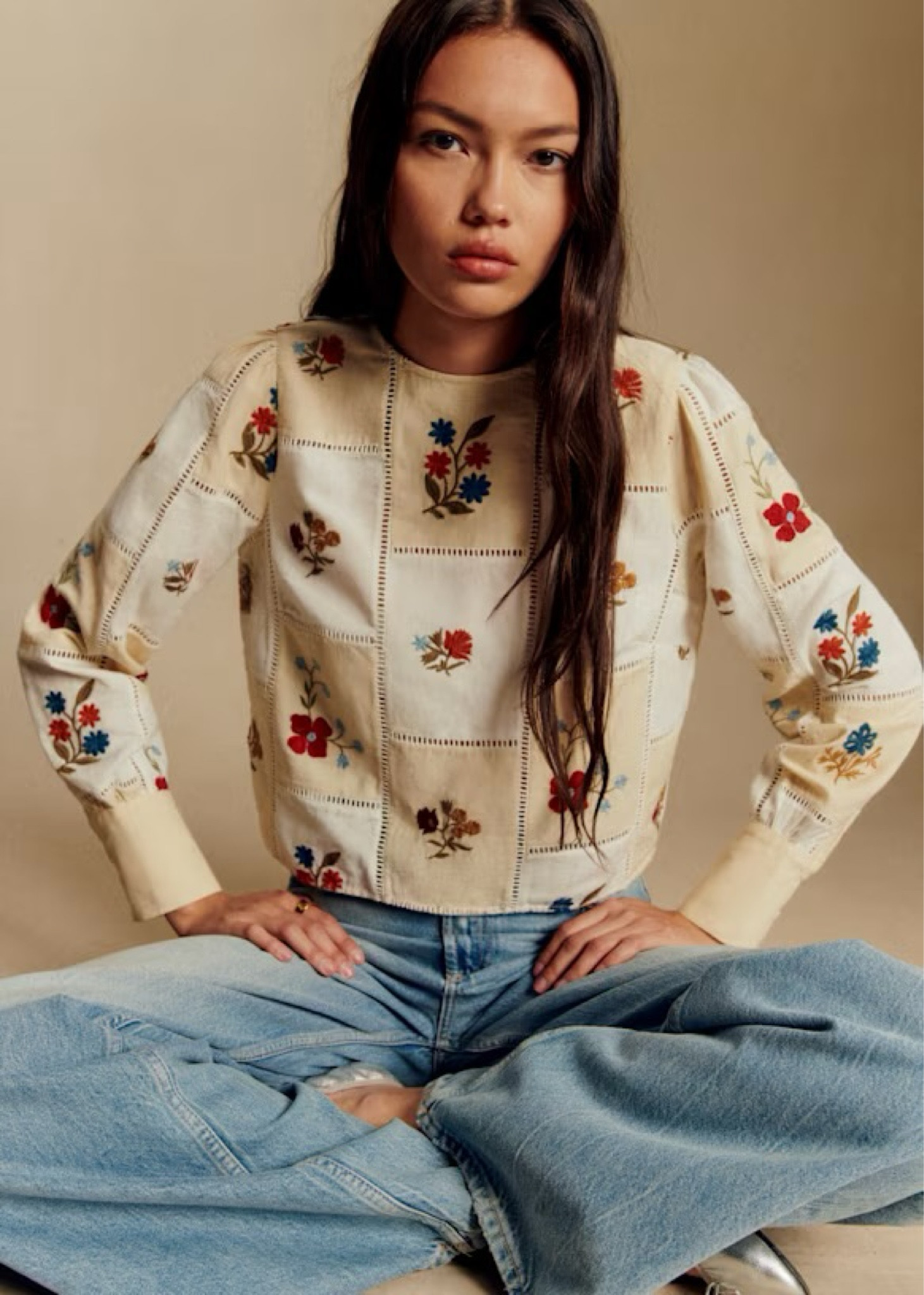 Sezane quilted floral and cream top

#LTKSeasonal