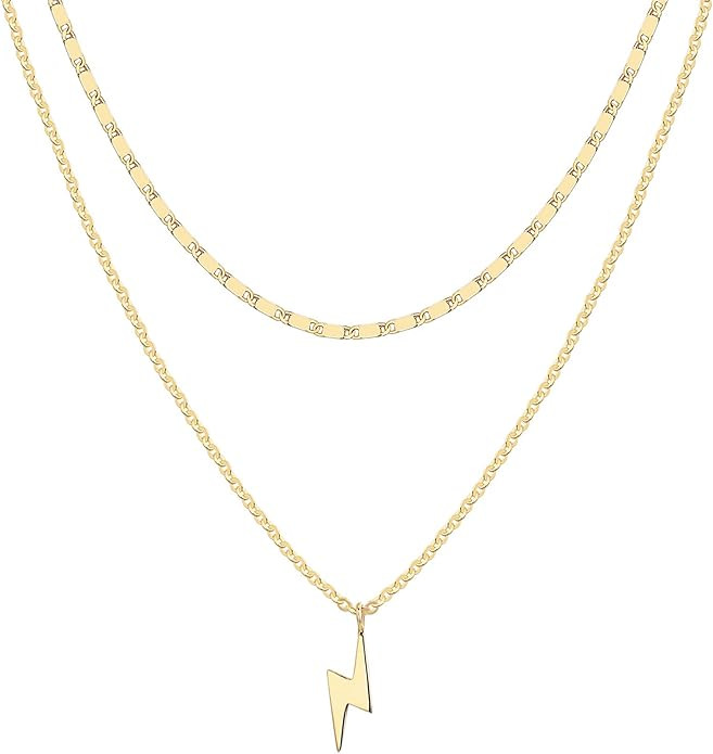 PAVOI 14K Gold Plated Layering Necklaces | Stylish Minimalist Design Pendant Necklaces | Butterfl... | Amazon (US)