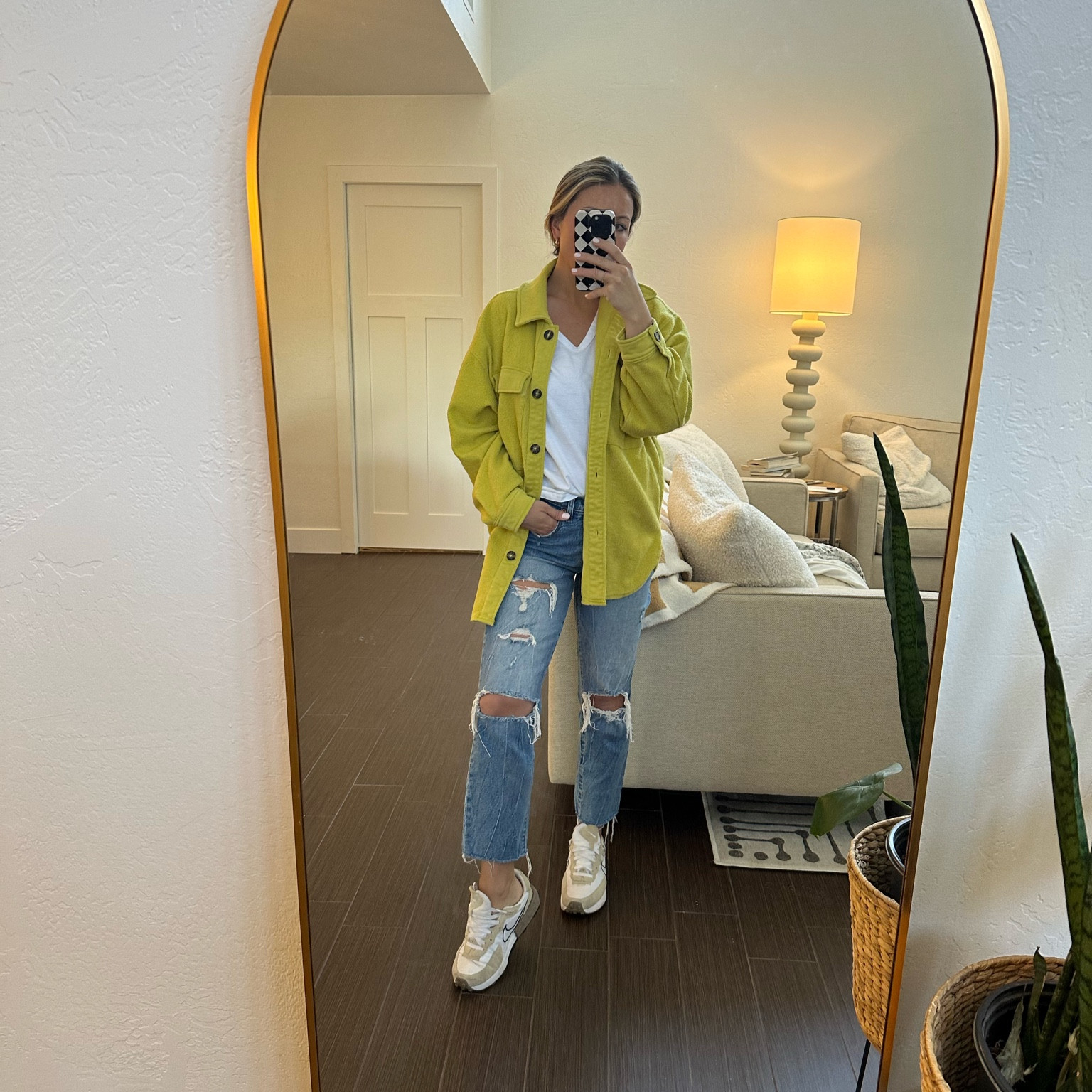 Target shacket for spring. Nike sneakers TTS. Jeans size 27 TTS  

#LTKshoecrush #LTKunder100 #LTKunder50