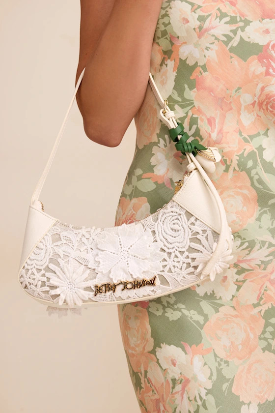 Lacey Crochet White Shoulder Bag | Lulus