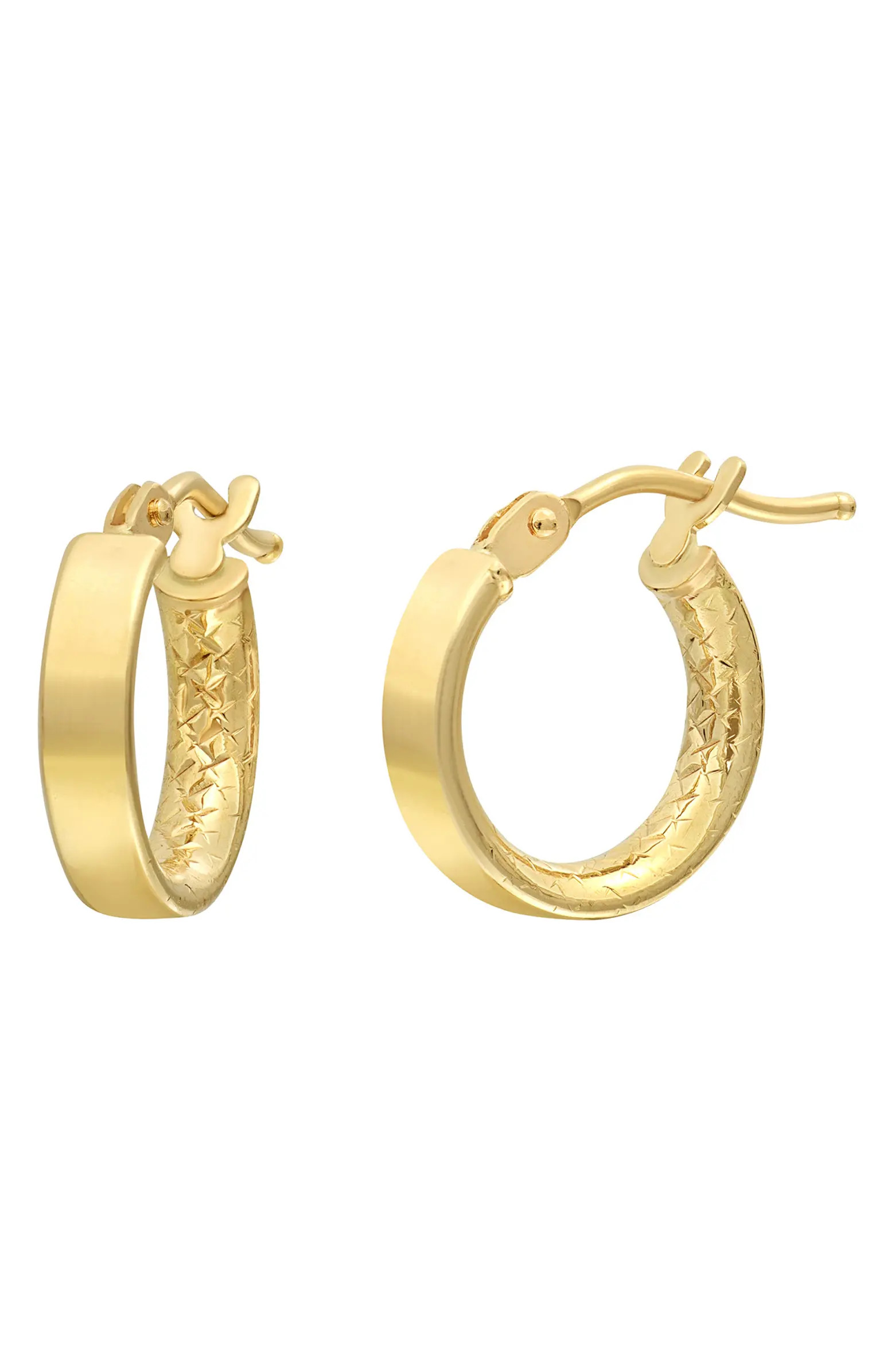 Bony Levy 14K Gold Flat Hoop Earrings | Nordstrom | Nordstrom