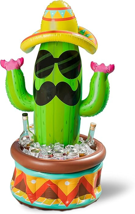 JOYIN 43" Inflatable Cactus Cooler with Sombrero Hat for Fiesta, Cinco de Mayo Party Supplies, In... | Amazon (US)