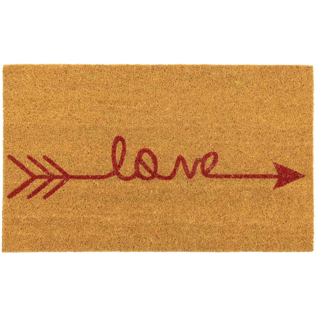 Northlight Natural Coir "Love" Arrow Outdoor Doormat 18" x 30" | Target