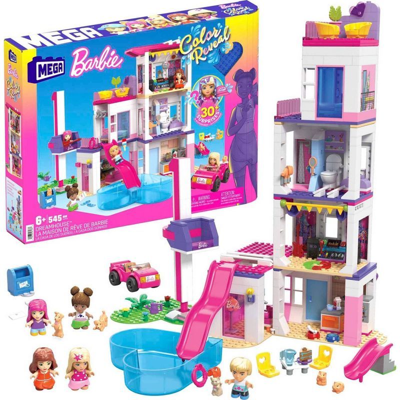 MEGA Barbie Color Reveal DreamHouse Building Set - 545pcs | Target