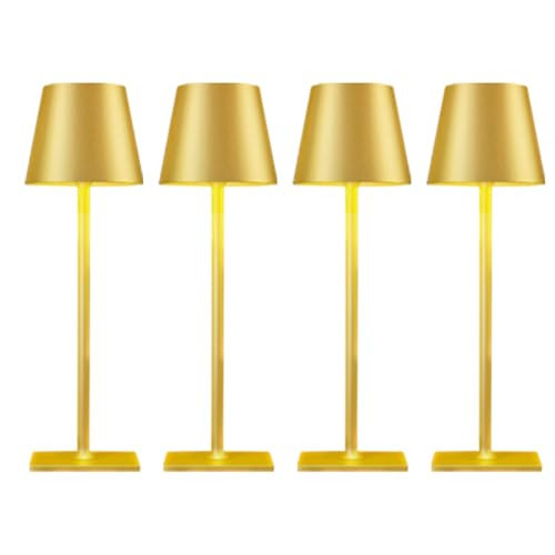 4 Pack Gold Led Cordless Table Lamps-Rechargeable Lamp Set of 4,Tabletop Lighting Outdoor Table Top Light for Restaurant Tables | Dinner | Kitchen Counter Top | Bulk of 4 Wirelss Lamps,Multi-Pack | Amazon (US)