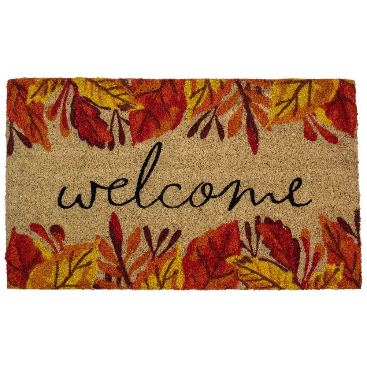 Northlight Leafy Fall Harvest Rectangular "Welcome" Doormat 18" x 30" | Target