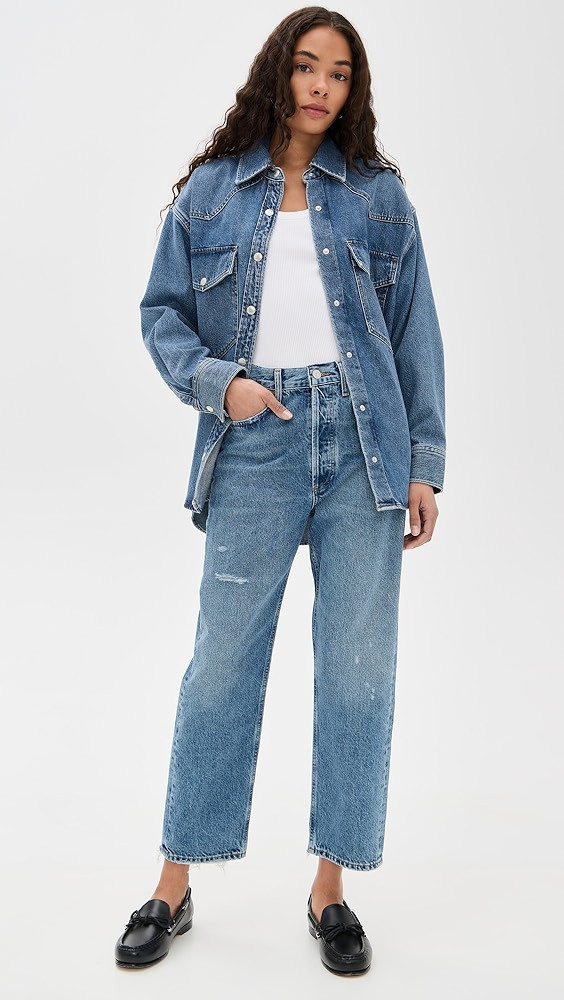 90s Crop Mid Rise Loose Straight Jeans | Shopbop
