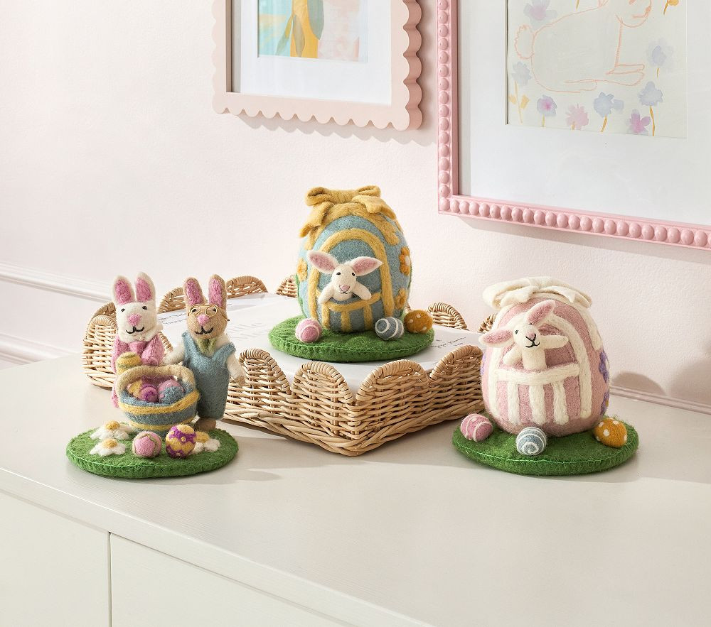 Felted Bunny Easter Decor, Set of 3 | Pottery Barn Kids
