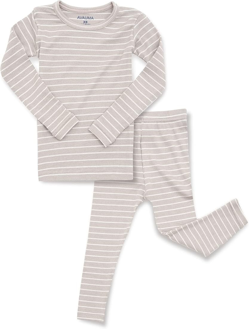 AVAUMA Stripe Pattern Baby Boys Girls Pajama Set Kids Toddler Snug fit Ribbed Sleepwear pjs for D... | Amazon (US)