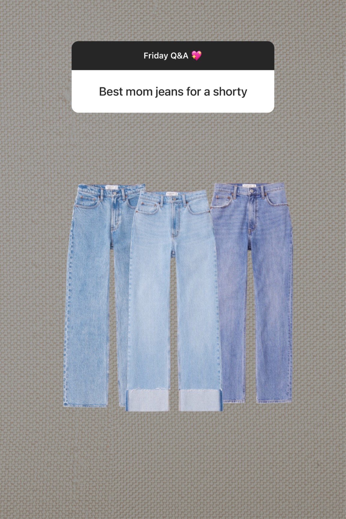 I love Abercrombie jeans because they come in different lengths from extra short to extra long!! 

#LTKSpringSale #LTKfindsunder100 #LTKstyletip