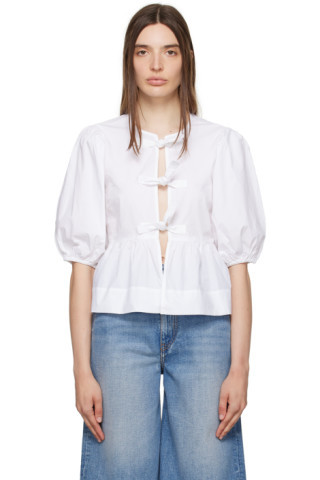 White Peplum Blouse | SSENSE