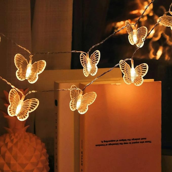 Dragonfly String Lights 10 feet 20 LED Retro Style Copper Wire Butterfly Fairy Lights, Battery-Po... | Amazon (US)