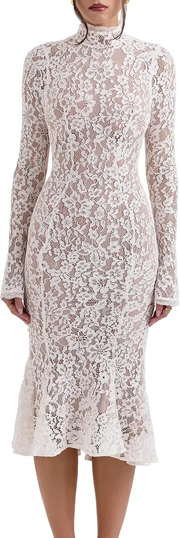 Sophia Long Sleeve Lace Midi Dress | Nordstrom