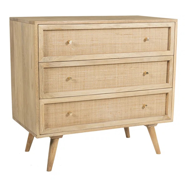 Nico 3 Drawer 33.5'' W Solid Wood Dresser | Wayfair North America