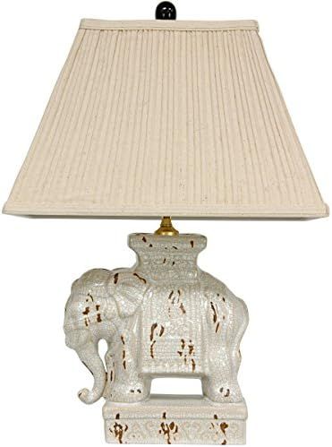 Oriental Furniture 22" Ivory Elephant Lamp | Amazon (US)