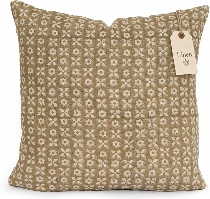 Linen Throw Pillow Covers 20x20 inch Brown Khaki Decorative Pillow Covers for Living Room, Bedroo... | Amazon (US)