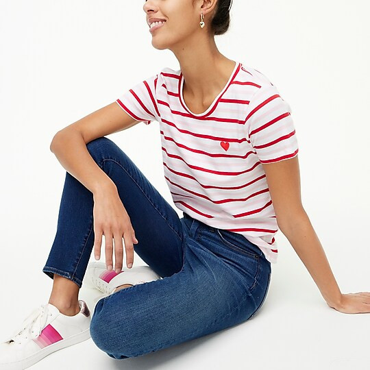 Striped heart graphic tee | J.Crew Factory