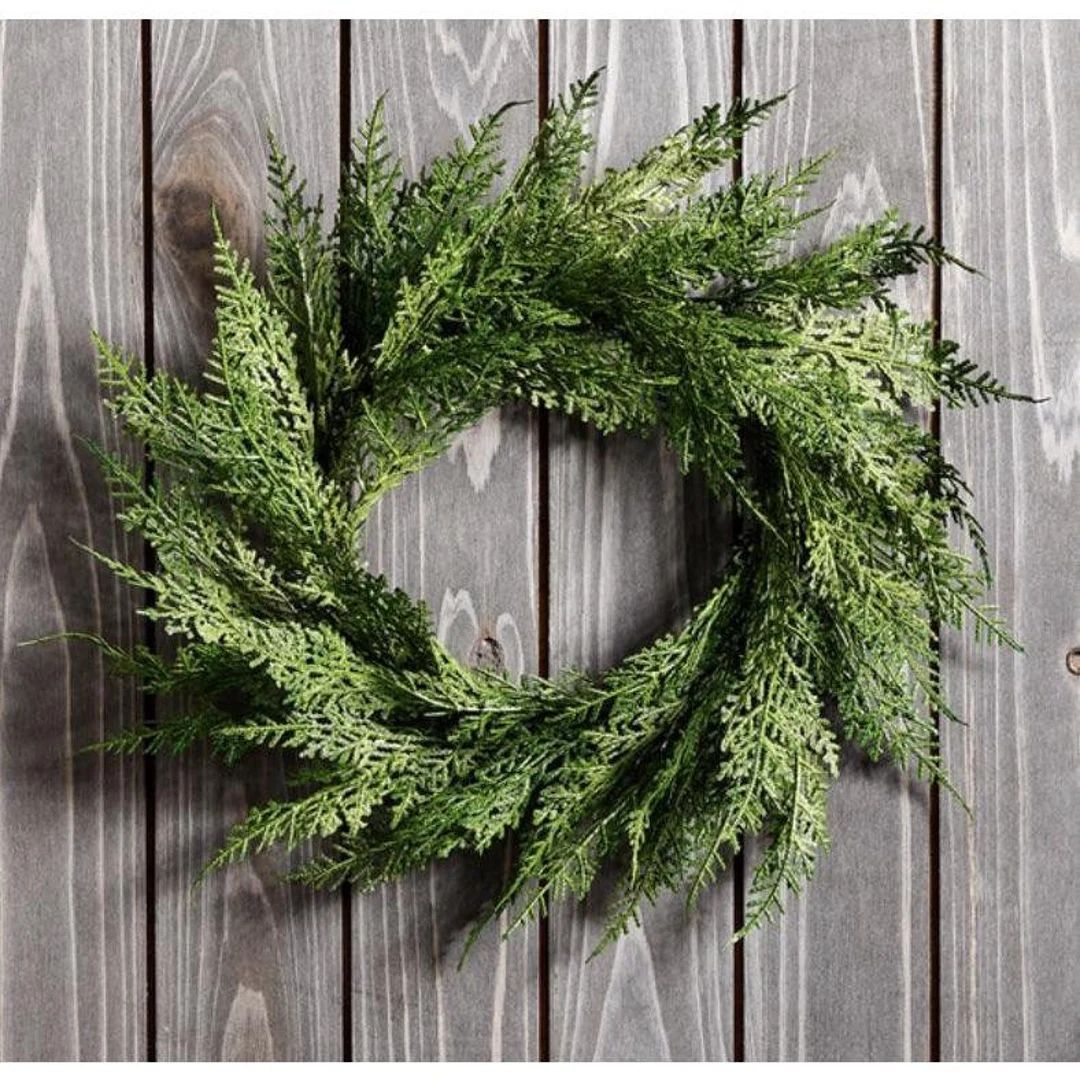 12 Faux Cedar Wreath - Etsy | Etsy (US)
