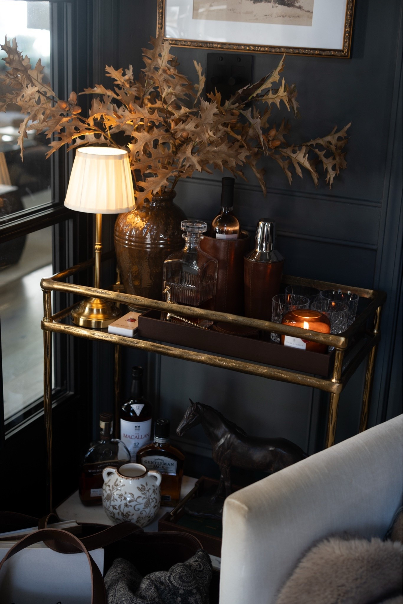 I redid my bar cart with a modern heritage aesthetic and I LOVE it!