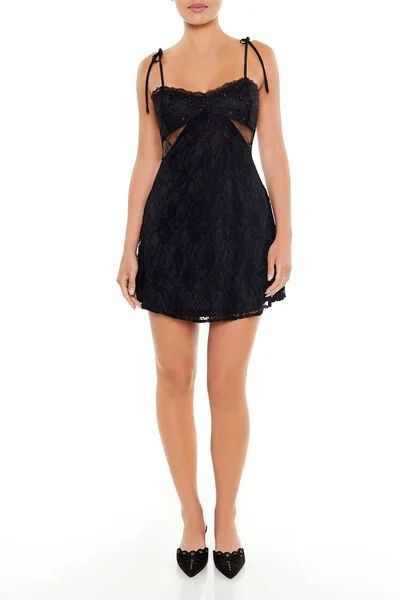 Lace Tie-Strap Mini Dress | Forever 21