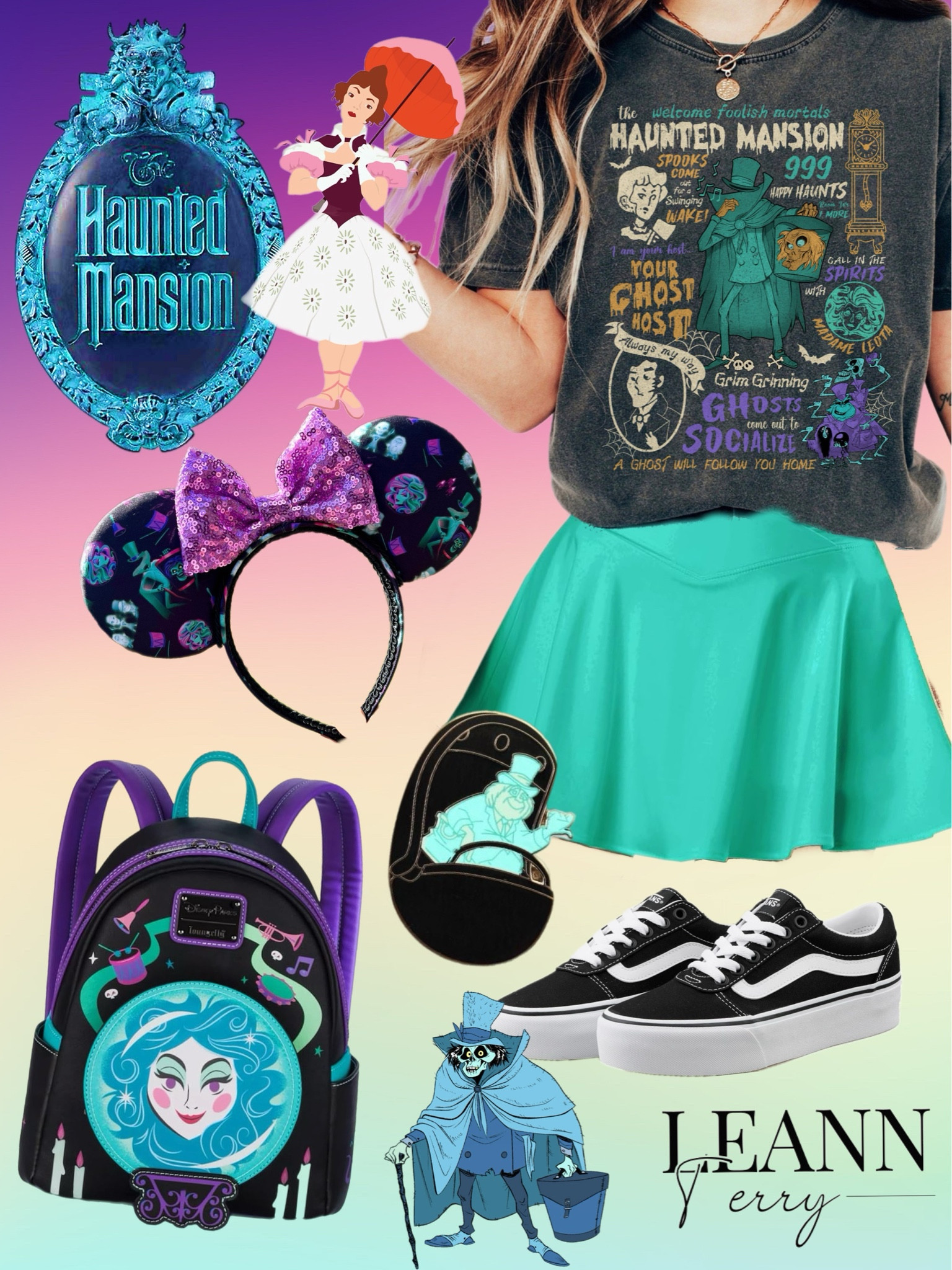 Embracing eerie elegance with this Haunted Mansion-inspired outfit! 👻🕯️ #HauntedMansionStyle #GothicGlam #DisneyFashion #OOTD #SpookyChic #GhostlyGlamour #disneystyle #disneybound #hauntedmansion