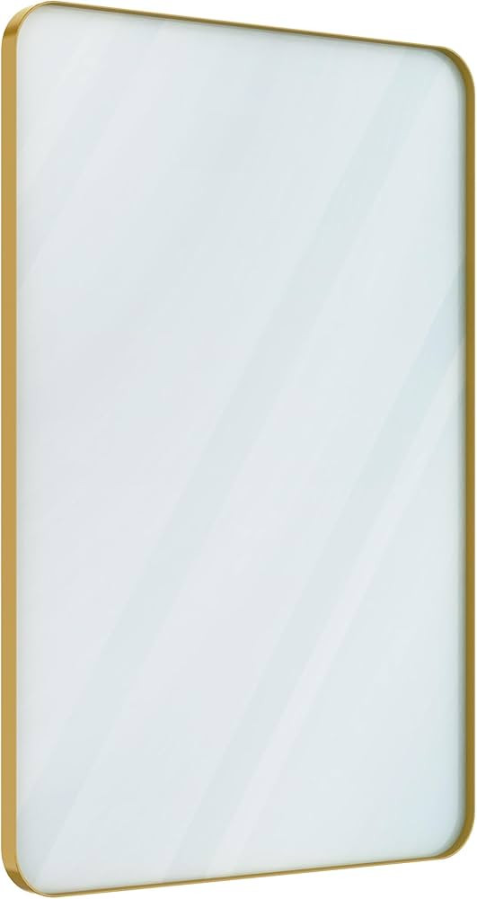 VocalStar 22" x 30" Gold Metal Framed Bathroom Mirror, Rounded Rectangle Wall Vanity Mirrors Mode... | Amazon (US)