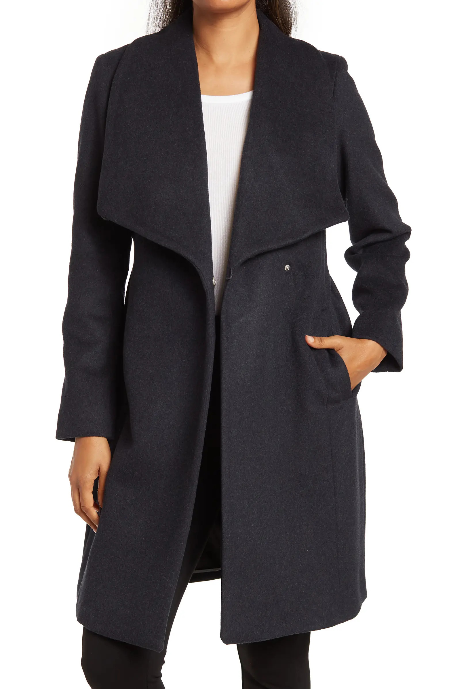 Slick Wool Blend Wrap Coat | Nordstrom Rack